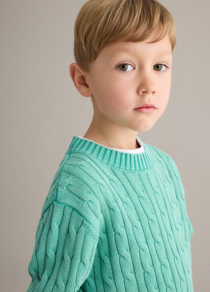 Pull Garçon George - Vert - Taille 8-9 Ans - Coton - Occasion Très Bon état