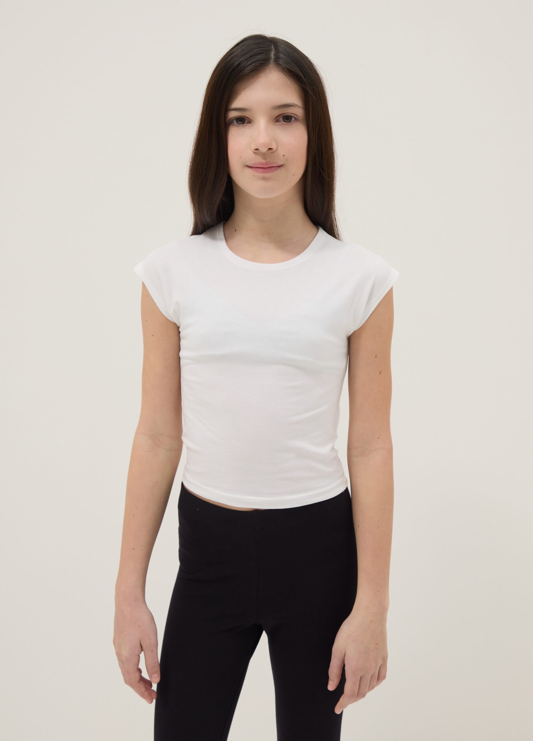 Tee-Shirt col rond en coton Blanc Majestic filatures - Femme | Place des Tendances